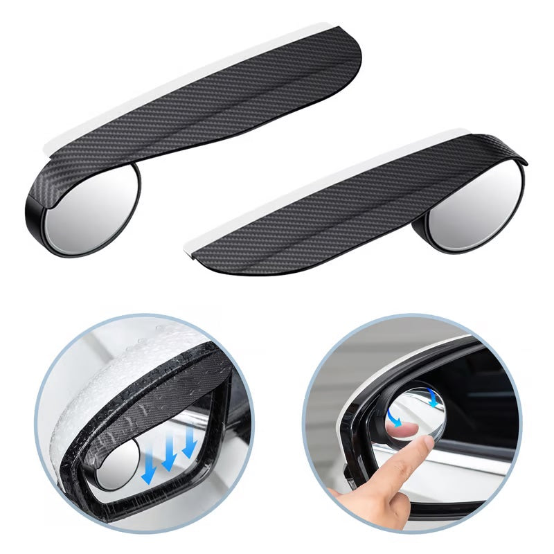 Mini Espejo Retrovisor Ajustable 180° con Anti Lluvia