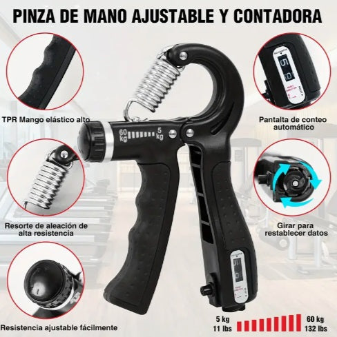 Entrenador de fuerza de agarre ajustable (5-60 KG)